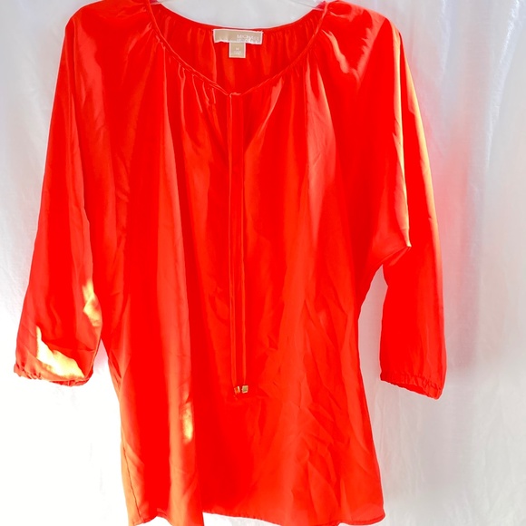 Michael Kors Coral Peasant Style - Shirt - Top - Blouse Size: Medium - Picture 4 of 13